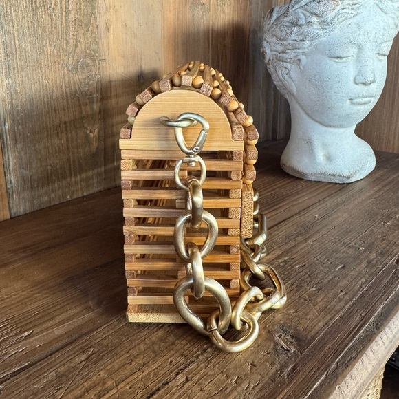 Cult Gaia Sylva Caged Bamboo Shoulder Bag - Picture 7 of 9